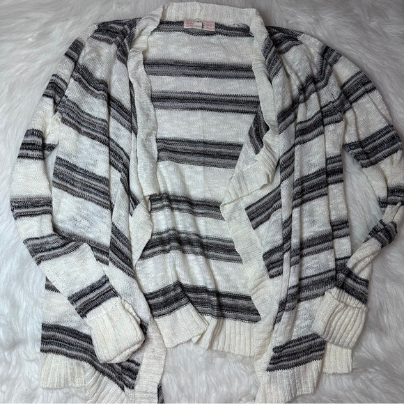 Pink Republic Sweaters - Pink Republic Black and White Striped Cardigan